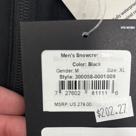 Outdoor Research Men’s Snowcrew bib black XL NWT - Picture 2 of 8